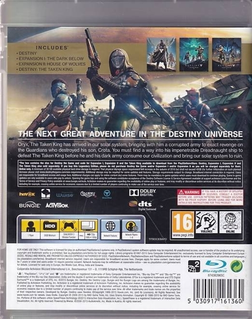 Destiny The Taken King - Legendary Edition - PS3 (B Grade) (Genbrug)